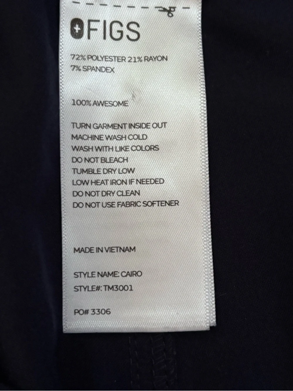 FIGS Men’s Large Cairo Cargo Scrub Pants TM3001 Navy Blue Stretch Utility